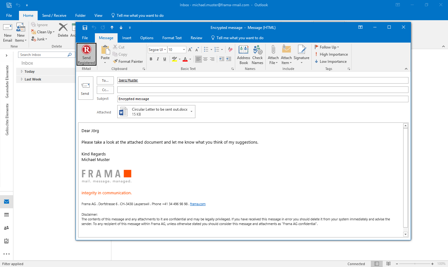 Outlook Send Encrypted Emails With RMail Francopost